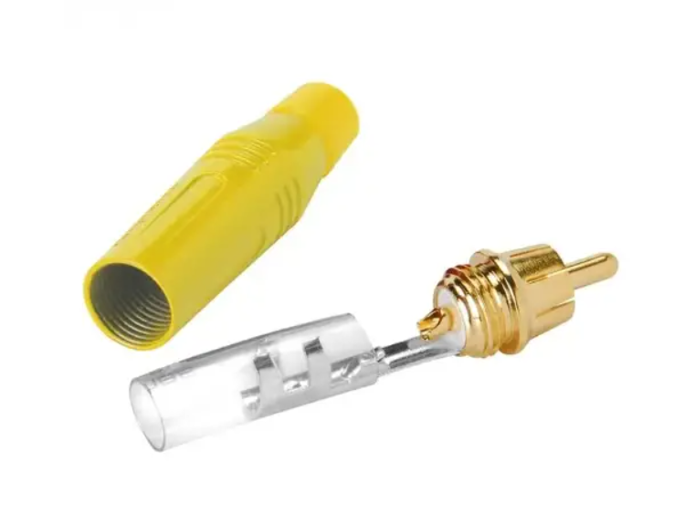 Конектор RCA «тато» з позолоченими контактами для кабеля діаметром 3-7 мм