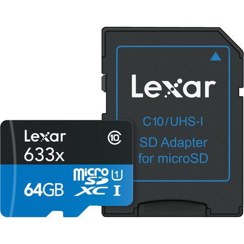Карта пам'яті Lexar 64GB 633x UHS-I microSDXC Memory Card with SD Adapter (LSDMI64GBBNL633A)